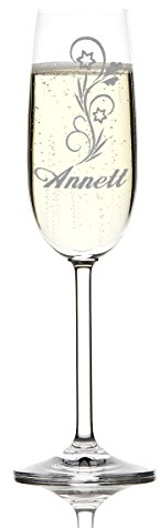polar-effekt 1 Sektglas inkl. Gravur mit Motiv und Name schöne Geschenk-Idee für Champagner-, Prosecco- und Sekttrinker