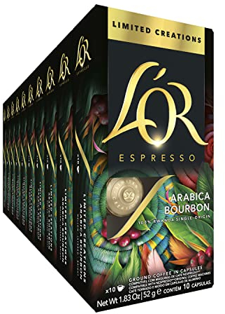 L'Or Espresso Café - Edition limitée - 100 Capsules Laos Bolaven - compatibles Nespresso* (lot de 10 x 10)
