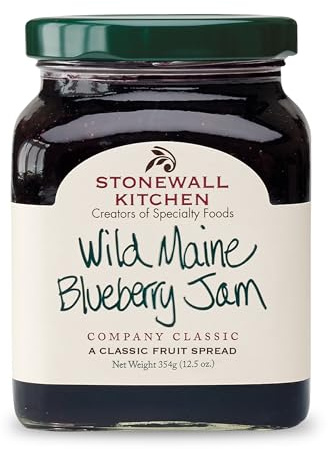 Stonewall Kitchen Wild Maine Blueberry Jam, 12.5 Oz. | Legendary Blueberry Jam with Wild Maine Blueberries. Fruity spread for pancakes, waffles and breakfast