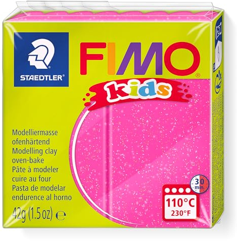 Staedtler - Fimo kids - Pain Pâte à Modeler 42 g Rose Pailleté
