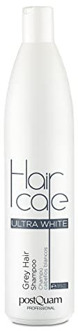 Postquam - Champú Neutralizador para Cabellos Blancos y Grises Ultra White para Hombre y Mujer - Elimina el Amarillo del Pelo Canoso, Deja el Cabello Suave, Brillante y de Color Perlado - 500 ml