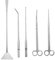 Stainless Steel Aquarium Aquascaping Kit Aquarium Tank Aquatic Plant Tools Sets Tweezers Scissor Spatula - 5 Tools