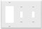 Enerlites 881231-W - Combinación de placa de pared para interruptor de luz decorativa/palanca de 3 bandas, blanco, tamaño estándar, policarbonato irrompible, cubierta de receptáculo de paleta
