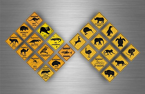 Akacha 24x Sticker Aufkleber australien Sign straÃŸenschild Scrapbooking