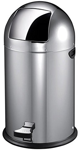García de Pou Poubelle Push avec Pédale 40 L 38 x 74 cm Argente Inox