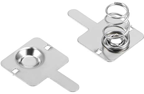 sourcing map 20 Paar AA Batterie Positiv Negativ Umwandlungs Federkontakt Vernickelung Platte 13,0 mm x 11,5 mm