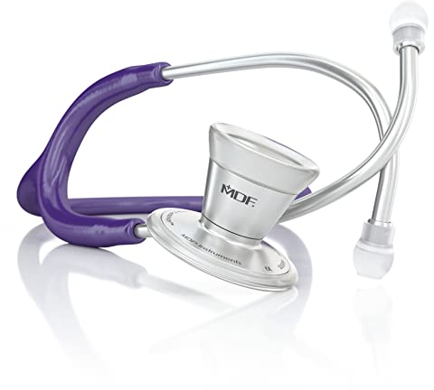 MDF Klassisches Kardiologie-Zweikopf-Stethoskop - mit Brustst¸ck und Kopfteil aus rostfreiem Stahl (MDF797) (Lila)