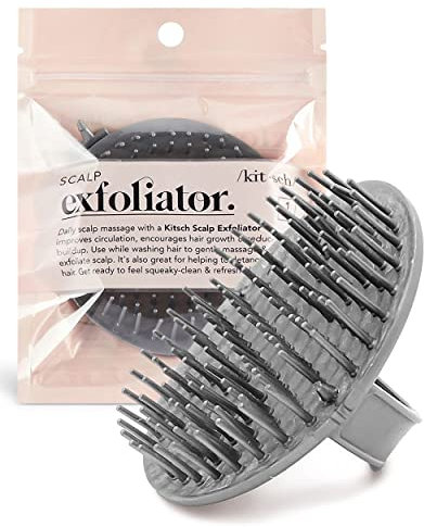 Kitsch Haar Kopfhaut-Massager – Shampoo Bürste & Kopfhaut-Schrubber gegen Schuppen für alle Haartypen | Kopfhaut Bürste & Haarbürste | Peeling & Haar-Schrubber (Grau)
