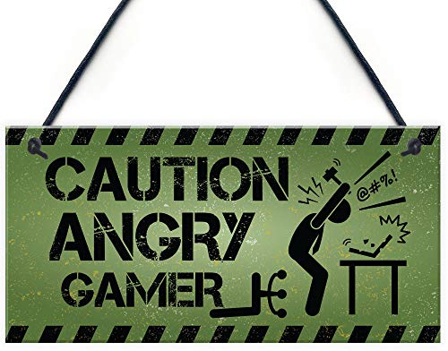 Red Ocean Funny Gamer Gift Gaming Sign Man Cave Sign Boys Bedroom Decor Son Dad Gift