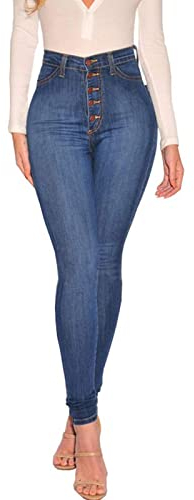 Uusollecy Damen Skinny High Waist Jeans Stretch Jeanshose