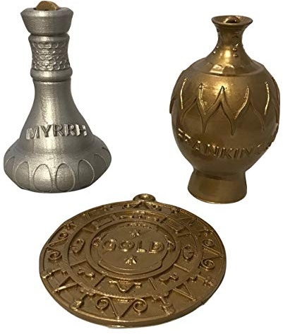 Set mit 3 Weihnachtsmotiven für Weihnachtskrippen, Weihnachtsbäume und Myrrhe.