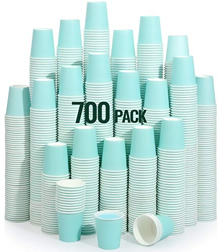 AOZITA [700 Pack] 3 oz Paper Cups, Sky Blue Mouthwash Cups, Disposable Bathroom Cups, Espresso Cups, Paper Cups for Party, Picnic, BBQ, Travel, and Event