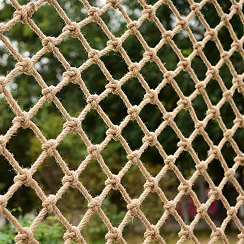 RZM Hynet Seilnetz für Baumhaus, Pflanzen Zaun Hanfseil Netz Kinder Schaukel Klettern Sicherheitsnetz Balkongeländer Schutznetz Spielplatz Hängematte Cargo Netz Kindersicherungsnetz für Balkon