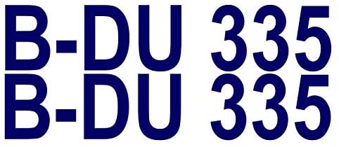 ShirtInStyle Bootsaufkleber Boots Nummer Kennzeichen Set 2 Stück 12cm Hoch, Aufkleber Folie, Farbe Dunkelblau