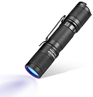 LUMINTOP Tool AA UV-Taschenlampe, Schwarzlicht, 365 nm, UV-Schwarzlicht, IP68, wasserdicht, 2 Modi für Haustierflecken, Jagd-Skorpione, Harzhärtung, Leckkontrolle