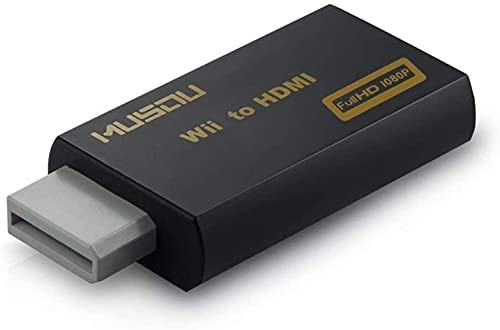 TLsiwio Adaptador Wii a HDMI Señal de vídeo Convertidor Full HD 1080p con Salida de Audio Jack de 3,5 mm, Negro