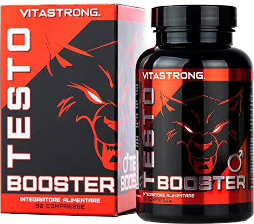 Testobooster Vitastrong Tribulus Terrestris, Ashwagandha KSM-66, Zinco Bisglicinato, Vitamina D3, Ferro e Acido Folico, Testo Booster 90 Compresse Vegan con Vitamina D per Normale Funzione Muscolare