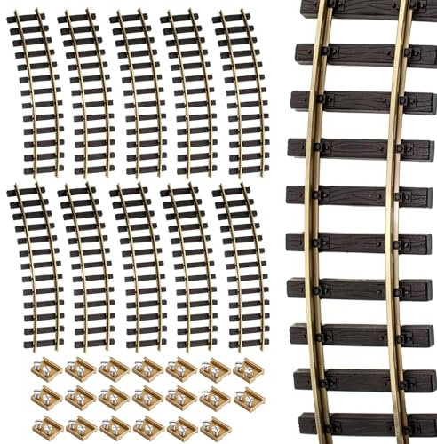 ML-Train Gleis gebogen Radius 90 cm mit Messing-Verbindern - 10 Stück - mit Allen Spur G Gleissystemen kombinierbar