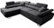 Robin Saturn Premium Ecksofa Schlaffunktion Bettkasten Verstellbare Kopfstützen Kissen Sofa L-Form Schlafsofa Freistehende Eckcouch Schlafcouch Wohnzimmermöbel Wohnlandschaft Links Schwarz