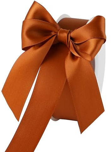 DINDOSAL Kupferband, doppelseitiges Satinband, 2,5 cm x 22,7 m
