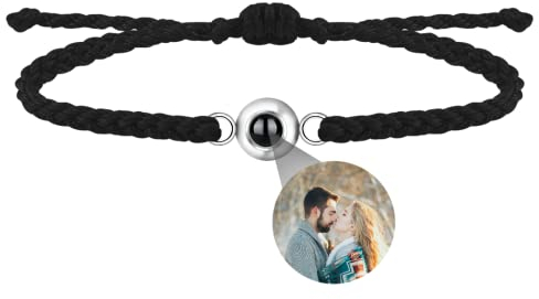 Personalisiertes Foto Armband Mit Bild Im Stein - Ich Liebe Dich in 100 Sprachen - Cicret Kugel Projektion für Herren Damen - Weihnachten Freundschaft Denkmal Geschenk