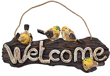 ZWEBY Panneau de bienvenue pour jardin, extérieur, jardin, cour, balcon, décoration de porte