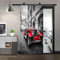 3D Türaufkleber Straße Rotes Auto 80 X 200 Cm Türtapete Selbstklebend Türposter - Fototapete Türfolie Poster Tapete Meer Aufkleber Diy Selbstklebende Wandbild Pvc Wasserdichte Tapete