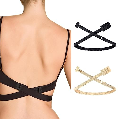 BH Konverter, 2 Pcs Cabrio-BH-Träger Low Back Bra Converter Damen verstellbare rückenfreie BH-Träger-Verlängerung für Party rückenfreies Kleid,BH-Träger Konverter Verstellbarer BH Extender