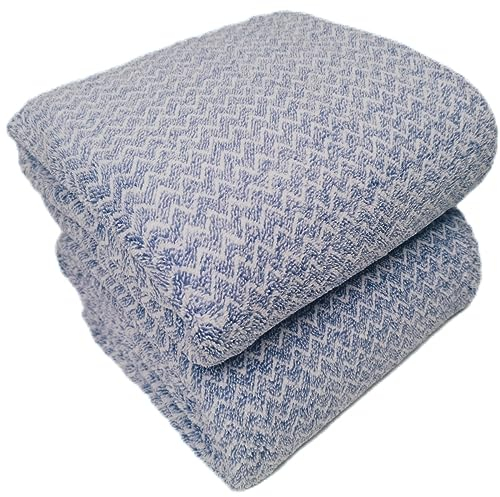 SOFTBATFY Mikrofaser-Badetuch-Set, 2er-Pack Badetücher für Dusche, Pool, Strand, Badezimmer, leicht, saugfähig, super Flauschige und schnell trocknende Handtücher (70 x 140 cm, Blue)
