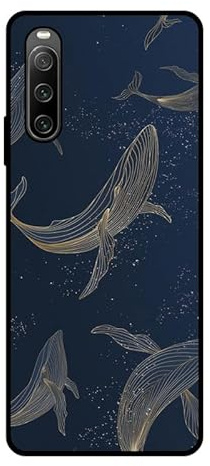 KARTXITAI Hülle Kompatibel mit Sony Xperia 10 IV 5G, Stoßfeste Schutzhülle mit Weiche Silikon Bumper Case Handyhülle Anti-Kratzt Leichtes Matt Finish Rückseite - Delphin 2