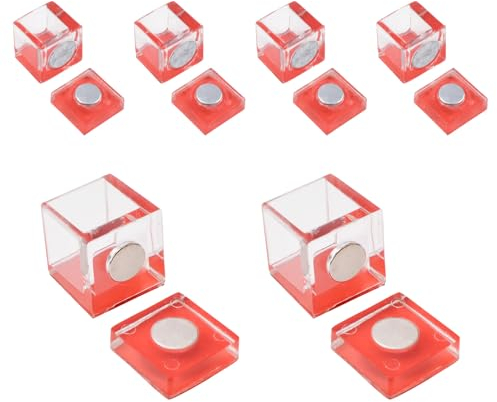 UFURMATE Magnetriegel, 6 Sets Transparente Acryl Schrank Magnetschnäpper Selbstklebend Glastür Magnetschnäpper Magnet Schrankriegel Verschluss für Acryl/Glas Schrank Display (2 Größe)