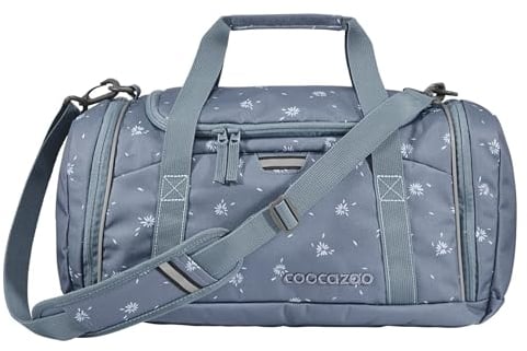 coocazoo Sporttasche „Bloomy Daisy”, hellgrau, Hauptfach, Nasswäschefach, Seitentasche, Reflektoren, 20 Liter, ab der 3. Klasse