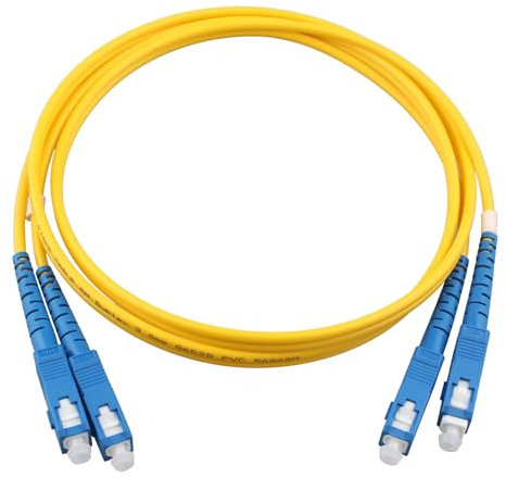 Jopto 1m(3ft) Fiber Optic Cable SC to SC Single Mode Duplex 9/125μm Fiber Patch LAN Cable LSZH Optical Fiber Jumper Cord Compatible with FTTH Cables for Indoor Gigabit Ethernet Applications
