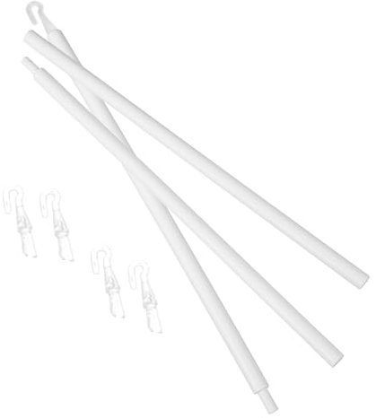 Luxshiny Venetian Blind Rod Set, Metal Blind Wand 35 Inch Blinds Opener Stick Blind Tilt Wand Replacement Blind Tilt Control Wand with Hook Curtain Accessories White