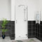 Aquariss 800mm Hinged Shower Enclosure Door with Stainless Steel Handle, Brass Hinges 6mm Self Clean Glass Screen Walk in Chrome Framed
