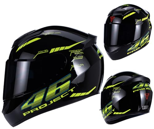 DXDRT Motorradhelme Dual Sport Motorrad Motocross Off Road Integralhelm für Erwachsene Männer Frauen Cascos para Motos Street Bike Helm mit getöntem Visier DOT/ ECE Genehmigt,46,XL