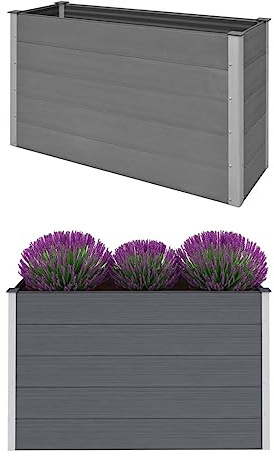 Willood Garten Hochbeet WPC 150 x 50 x 91 cm Grau