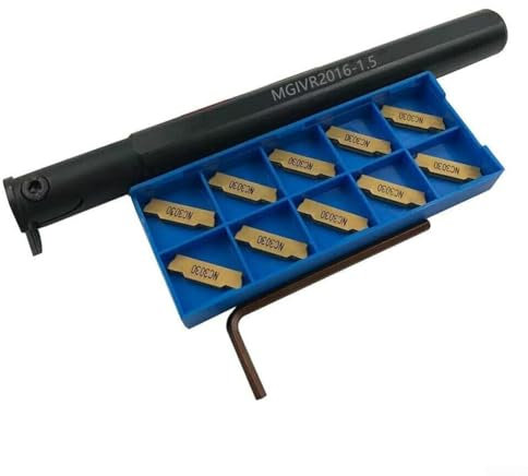 Interner Nut-Drehmaschinen-Schneidwerkzeughalter, 1 Stück MGIVR 2016–1,5 Drehwerkzeughalter und 10 Stück MGMN150, CNC-Drehmeißel-Hartmetall-Einsätze, Fräser für Drehmaschine