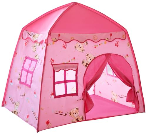 Pop Up Tents for kids, Playhouse for kids outdoor & indoor with Premium Fabric, Sturdy Frame, Easy 2-Step Setup, 51x39x49 inches