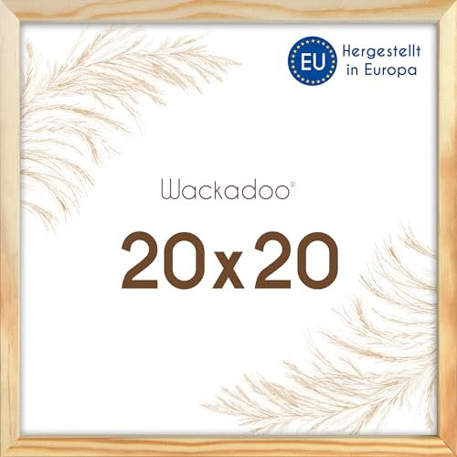 Wackadoo Bilderrahmen quadratisch 20x20 natur Fotowand Fotorahmen mit Glas Holz Picture frame poster