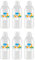 Tradineur - Pack de 6 botellas de plástico con tapón de rosca, reutilizable y reciclable, agua, leche, batidos, zumos, refrescos, limonada, frigorífico (750 ml - 22 x 7,5 cm)