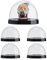 SUPERFINDINGS 4 Stück Kunststoff Glocke Cloche Display Gehäuse 2.28x3.07 Zoll Kunststoff Cloche Kunststoff haube Display Dome Mit Schwarzem Fuß Runde Kunststoff haube Abdeckung Für Blumensammlungen