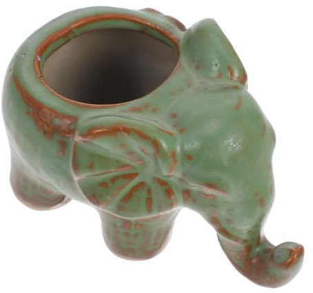 Happyyami Elefanten-blumentopf Aus Keramik Mini-pflanzgefäß Für Sukkulenten Und Zimmerpflanzen Rustikales Garten-Design Für Balkon Und Innenräume