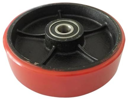 Hydraulic Pallet Truck Wheel Fork Lift Castor Abrasion-resistant Easy Installation Wheels Replacement for Industrial Trolleys, Red and Black