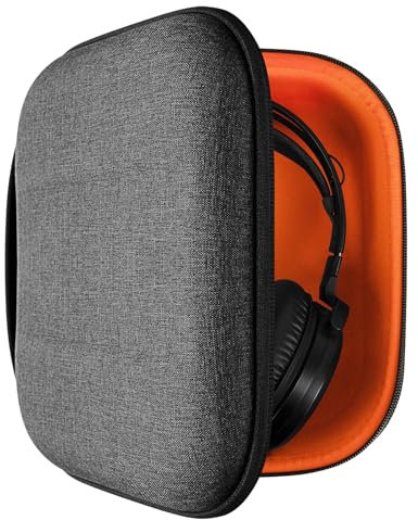 Geekria Shield Kopfhörer-Hülle, kompatibel mit AKG K271 MKII, K371BT, K361BT, K275, N9 Hybrid und mehr, Ersatz-Hartschalen-Reisetasche mit Kabelaufbewahrung (Dunkelgrau)