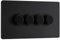 BG Evolve Matt Black 4 Gang Custom Grid Dimmer Light Switch PCDMD84B