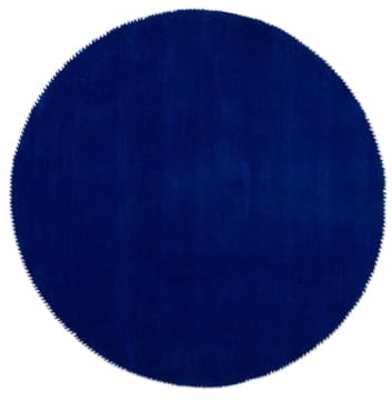 carpetfine handgefertigter Wollteppich Gabbeh Lola Rund Blau Ø 100 cm Weich, Hochwertig, Zeitlos | Runder Teppich für Gemütlichkeit & Eleganz im Wohnzimmer, Schlafzimmer und Diele