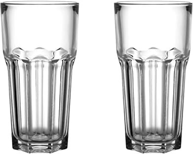 Generisch 2-er Set Glas POKAL 65cl - Cocktail Longdrink Latte Wasser Limo - spülmaschinenfest (IKE 304.126.41)
