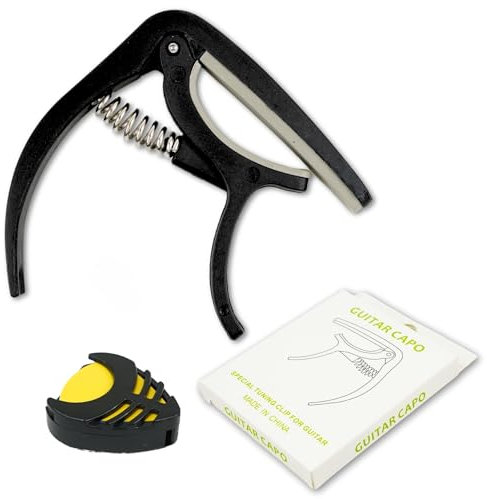 IÑAKI MUÑOZ ® Cejilla para Guitarra Acústica, Eléctrica y Española + Porta Púas de Regalo + 5 púas de Regalo | Capo Profesional Universal