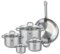 ELO 9501250 Batterie de cuisine 5 pièces, Set de 1 Poêle de cuisson 32 cm et 4 faitouts 12, 16, 20 et 26 cm Elo Profi Citrin, inox, induction